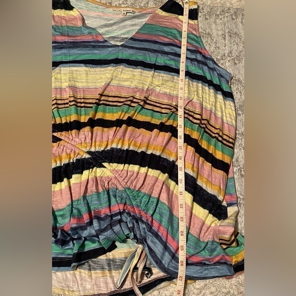 NWOT RACHEL RACHEL ROY Striped Asymmetrical Shirt Tank Top Plus Size 3X - Picture 8 of 9